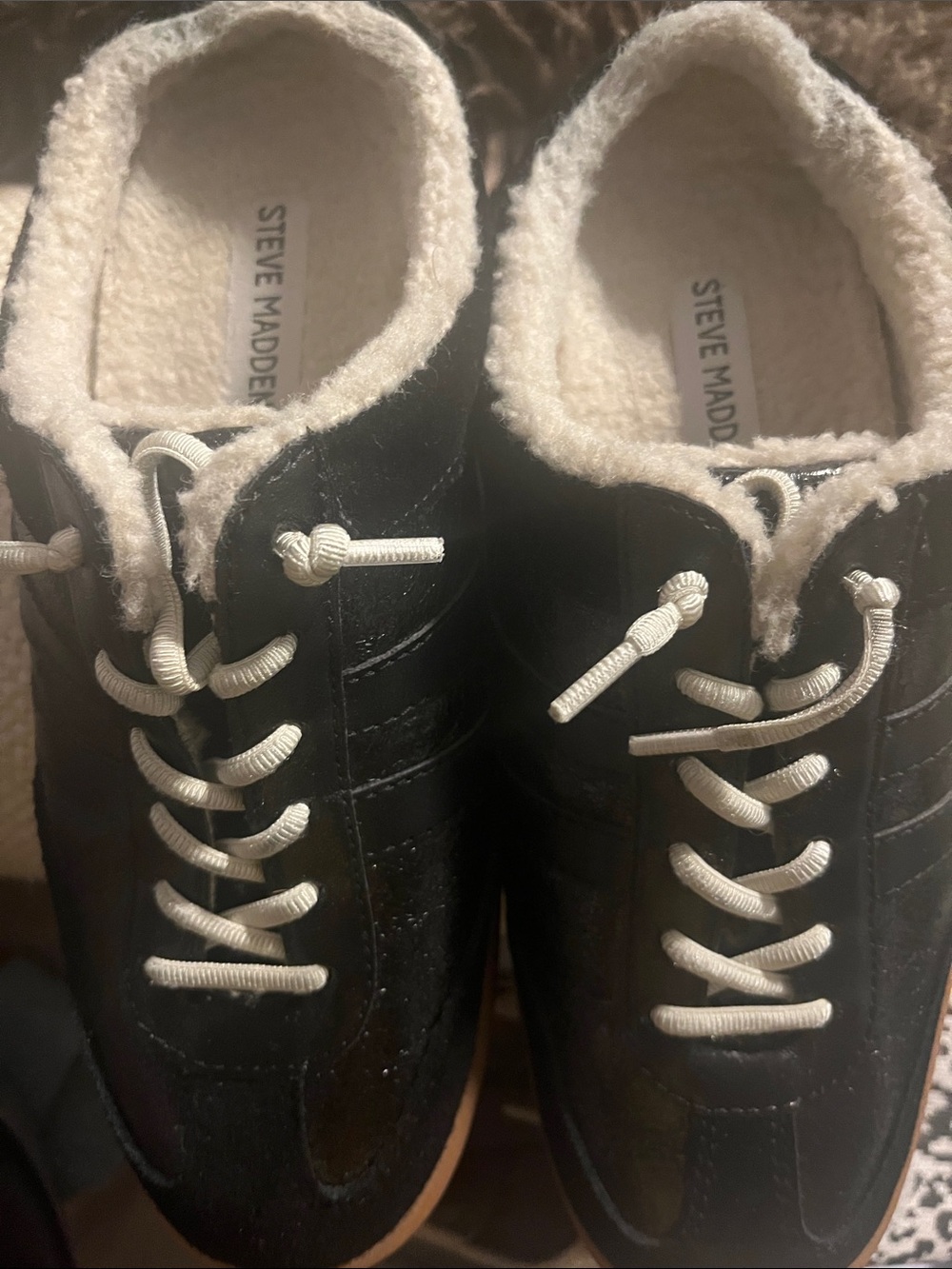 Steve Madden fuzzy lined backless tennis